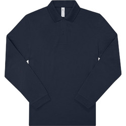B&C Collection Ανδρική Μπλούζα Polo Μακρυμάνικη Navy Μπλε PU425