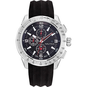 Nautica Long Beach Ανδρικό Ρολόι Χρονογράφος με Μαύρο Καουτσούκ Λουράκι NAPLECR15 Nautica Long Beach Ανδρικό Ρολόι Χρονογράφος με Μαύρο Καουτσούκ Λουράκι NAPLECR15