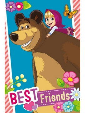 Disney Masha & Friends Παιδική Πετσέτα Προσώπου / Χεριών 60x40cm Μπλε