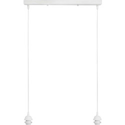 Heronia Lighting Κρεμαστό Φωτιστικό Οροφής Ράγα Δίφωτο E27 Λευκό 06-0208