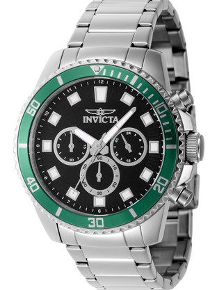 Invicta Pro Diver Ανδρικό Ρολόι Χρονογράφος με Ασημί Μεταλλικό Μπρασελέ 46051
