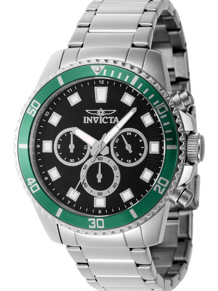 Invicta Pro Diver Ανδρικό Ρολόι Χρονογράφος με Ασημί Μεταλλικό Μπρασελέ 46051
