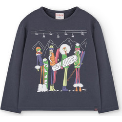 Boboli Παιδικό T-Shirt Μακρυμάνικο Ανθρακί 419059