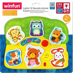 Winfun Παζλ Ζωάκια με Φώτα Και Ήχους Lights Sounts Animal 12+ Μηνών