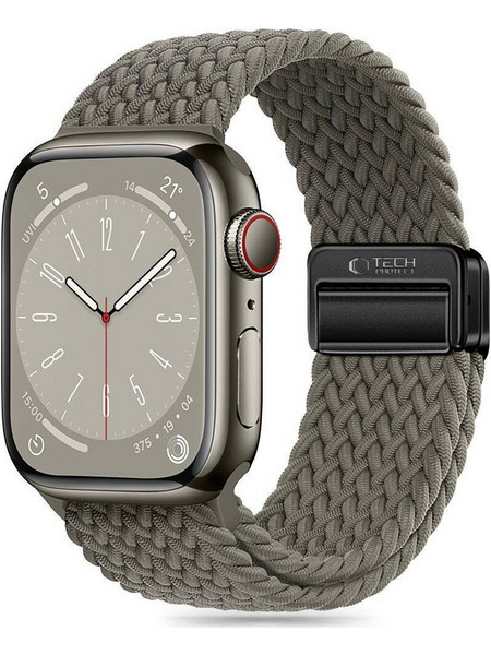 Tech-Protect Nylon Mag Λουράκι Υφασμάτινο Olive Green (Apple Watch 42 / 44 / 45 / 49mm)