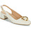 Fericelli MIMI Γόβες Slingback Δερμάτινες με Χοντρό Χαμηλό Τακούνι Εκρού ST-0051
