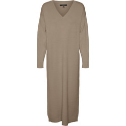 Vero Moda Midi Καθημερινό Φόρεμα Μεταξωτό Μπεζ 10311413-MELANGE