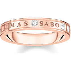 Thomas Sabo Γυναικείο Δαχτυλίδι Βεράκι Ροζ Χρυσό TR2253-416-14