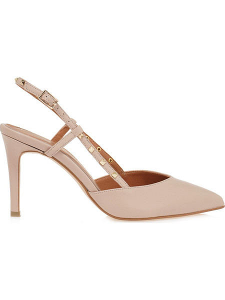 Kalista Γόβες Slingback Δερμάτινες με Τακούνι Στιλέτο Μπεζ 51893