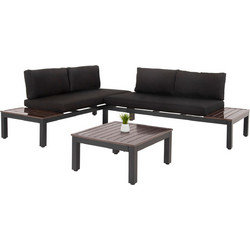 HomeMarkt Dex Σετ Σαλόνι Κήπου Αλουμίνιο 3τμχ Ανθρακί HM6090