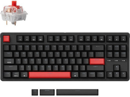 Keychron C3 Pro QMK/VIA Μηχανικό Gaming Πληκτρολόγιο TenKeyLess με Keychron Red Διακόπτες Black