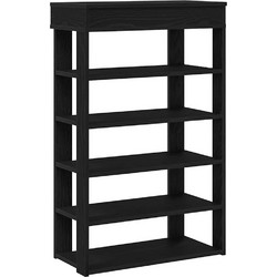vidaXL Παπουτσοθήκη Ξύλινη Μαύρη M60xΠ30xY98cm 859924