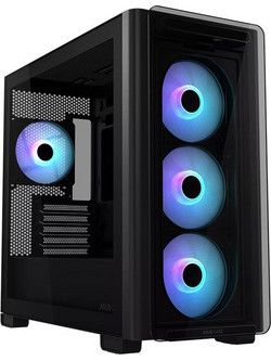 Asus A23 Plus Black Gaming Midi Tower Κουτί Υπολογιστή RGB με Πλαϊνό Παράθυρο