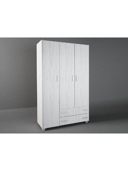 Klikareto Τρίφυλλη Ντουλάπα Ρούχων Λευκή 110x50x180cm 500-00886