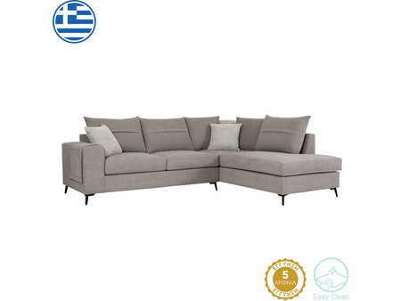 Pakoworld Γωνιακός Καναπές Αριστερή Γωνία Γκρι 275x215x93cm 168-000067