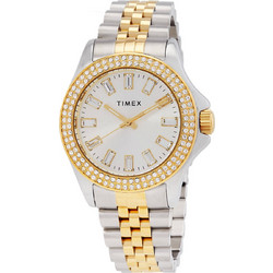 Timex Kaia Γυναικείο Ρολόι με Ασημί Χρυσό Μεταλλικό Μπρασελέ TW2V80100VQ