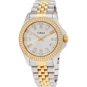 Timex Kaia Γυναικείο Ρολόι με Ασημί Χρυσό Μεταλλικό Μπρασελέ TW2V80100VQ