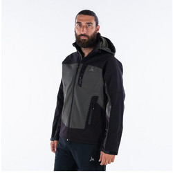Apu Αθλητικό Ανδρικό Μπουφάν Χειμωνιάτικο Softshell Αδιάβροχο Αντιανεμικό Ανθρακί 80535