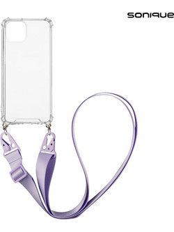 Sonique Strap Back Cover Transparent / Lilac (iPhone 14)