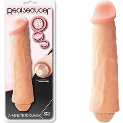 Real Seducer 8" Flexible Vibrating Dong 20cm Flesh