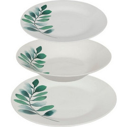 Secret de Gourmet Vegetal Σετ Πιάτα Φαγητού Πορσελάνης Πράσινα Λευκά 18τμχ 202125