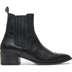 Vagabond Shoemakers Marja Γυναικεία Μποτάκια Cowgirl Δερμάτινα Μαύρα με Χοντρό Χαμηλό Τακούνι 5613-001-20
