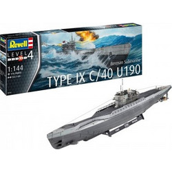 Revell German Submarine Type IX C/40 U190 Συναρμολογούμενο Πλαστικό Μοντέλο Υποβρυχίου 1:144