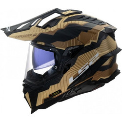 LS2 MX701 Carbon Explorer Trick Matt Black Ecru Κράνος Μηχανής Full Face 1450gr