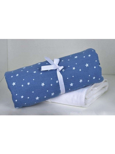 Baby Oliver Des 374 Πάνα Αγκαλιάς από Μουσελίνα Navy Μπλε 80x80cm