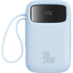 Baseus QPow 2 Power Bank 10000mAh 30W με Θύρα USB-A & 2 Θύρες USB-C Quick Charge 3.0 & Power Delivery Blue