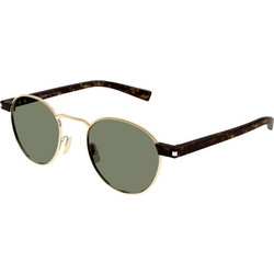 Saint Laurent SL707 002 Γυναικεία Γυαλιά Ηλίου Στρογγυλά Κοκάλινα Μαύρα με Πράσινο Φακό