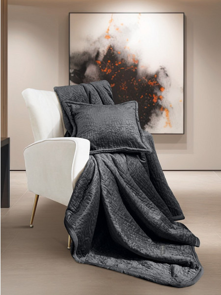 Guy Laroche Ριχτάρι Πολυθρόνας 130x170 Bolzano Anthracite Με Μαξιλαροθήκη