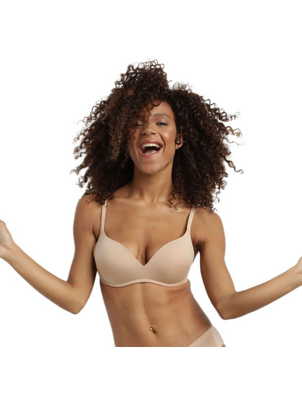 Dim Σουτιέν Balconette Push Up με Μπανέλα Μπεζ D07HE