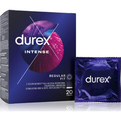 Durex Intense Προφυλακτικά με Ραβδώσεις & Λιπαντικό 20τμχ