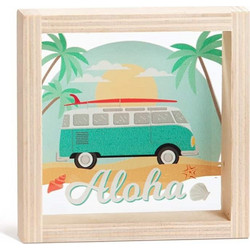 Parisis Μπομπονιέρα Βάπτισης Καδράκι Aloha από Plexiglass & Ξύλο 0297201