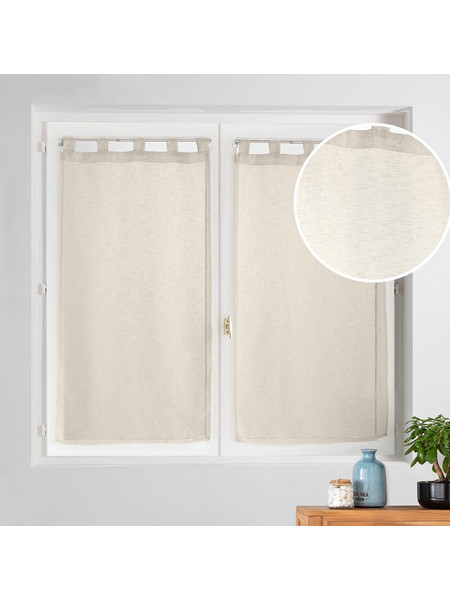 Spitishop Σετ Κουρτίνες Παραθύρου με Τρουκς 60x160 Carlin 1627709 Linen
