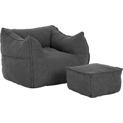 Liberta Πολυθρόνα με Υποπόδιο Γκρι Sponge 01-3388