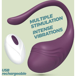 Crushious Tamago Vibrating Egg Δονητής Egg για Ζευγάρια με Τηλεχειριστήριο 9cm Μωβ