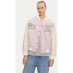 Karl Kani Γυναικείο Μπουφάν Bomber Κοντό Ροζ KW243-041-2