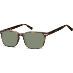 Sunoptic SG-CP119C Ανδρικά Γυαλιά Ηλίου Τετράγωνα Κοκάλινα Καφέ με Πράσινο Φακό