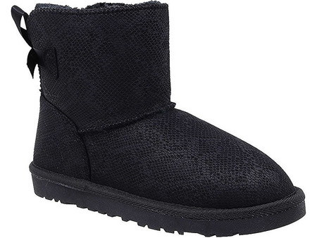 Pyramis Γυναικεία Μποτάκια Suede Μαύρα με Γούνα 20702244