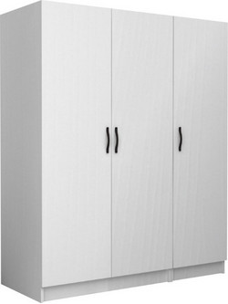 Megapap Τρίφυλλη Ντουλάπα Ρούχων Victoria Λευκή 150x60x181cm GP100-0081,1