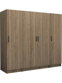 Megapap Τετράφυλλη Ντουλάπα Ρούχων Victoria Καρυδί 200x60x181cm GP100-0101,3