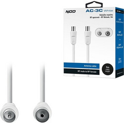 NOD Καλώδιο Κεραίας Coax Male to Coax Female 3m White 141-0271
