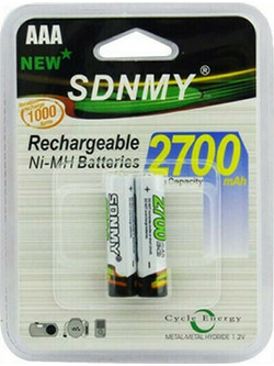 SDNMY Rechargeable AAA 2700mAh 2τμχ