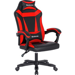 Defender Master Καρέκλα Gaming Δερματίνης Μαύρη Κόκκινη 64472
