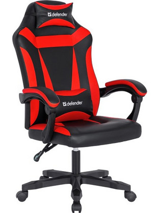 Defender Master Καρέκλα Gaming Δερματίνης Μαύρη Κόκκινη 64472
