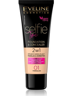 Eveline Selfie Time 2in1 01 Porcelain Liquid Foundation 30ml