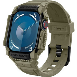 Spigen Rugged Armor Pro Θήκη Σιλικόνης με Λουράκι για Apple Watch 10 46mm Χακί