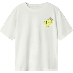 Name It Παιδικό T-Shirt Κοντομάνικο Λευκό Κίτρινο 13240436